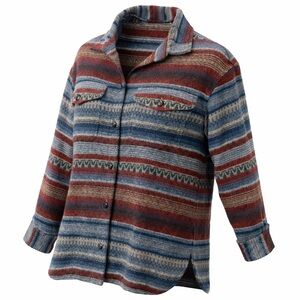 Style New York Vintage Southwestern Wool Blend Striped Jacket Womens 14 Large US